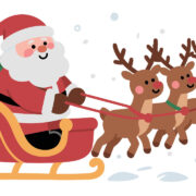 Photo of Santa on a sleigh with reindeer