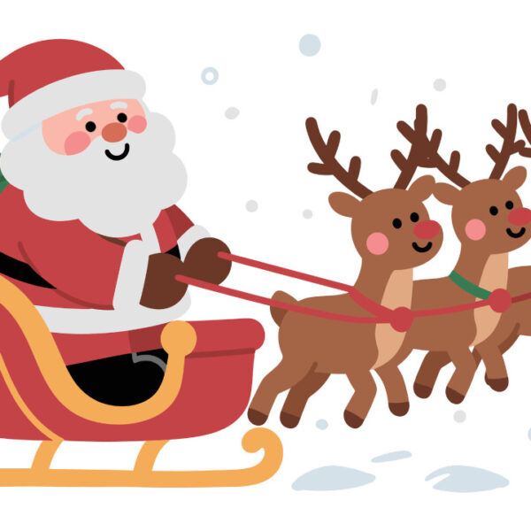 Photo of Santa on a sleigh with reindeer